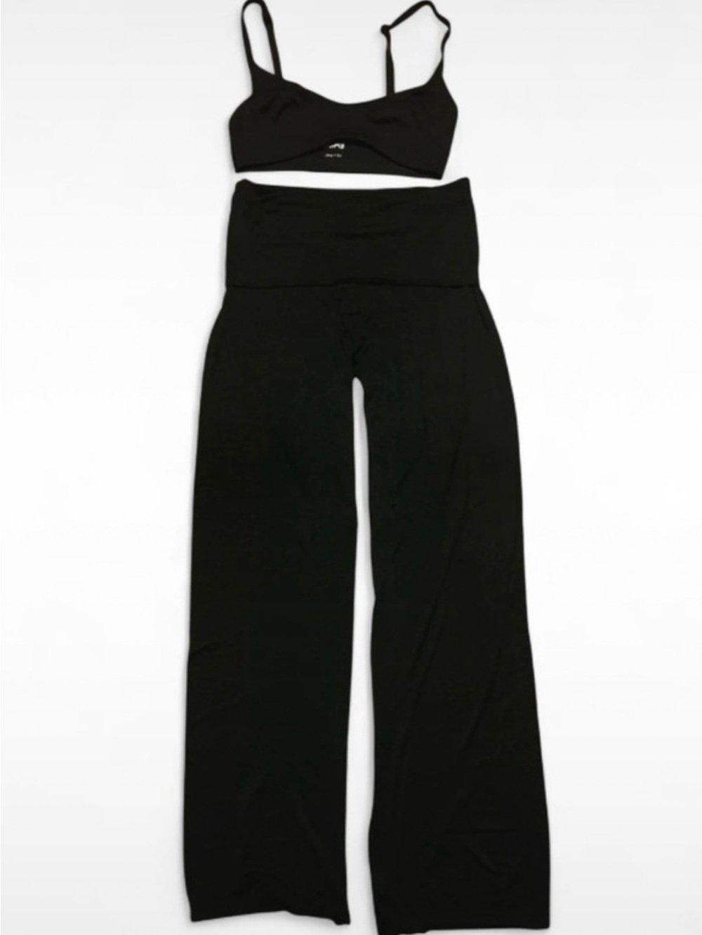 SKIMS Black High-Waist Wide-Leg Pants